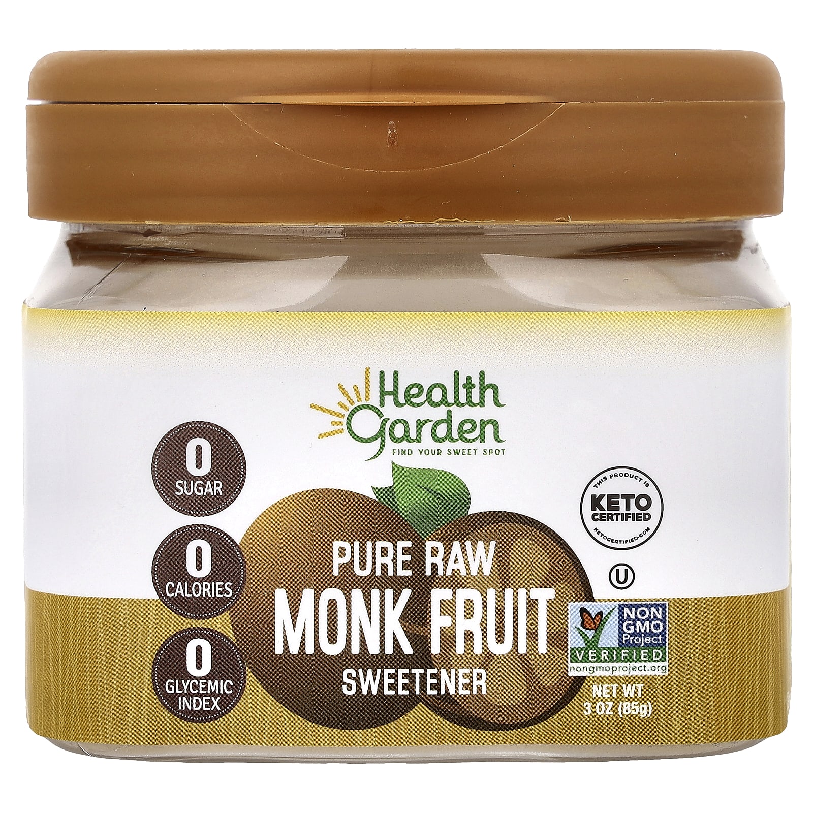Health Garden, Pure Raw Monk Fruit Sweetener, 3 oz (85 g)