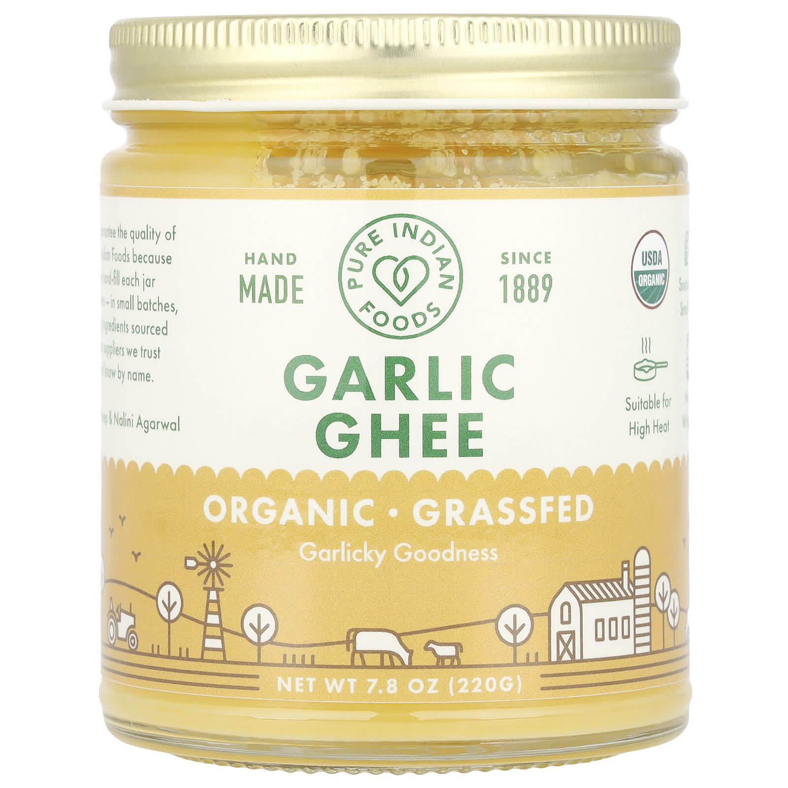 Pure Indian Foods Organic Garlic Ghee 7.8 oz (220 g)