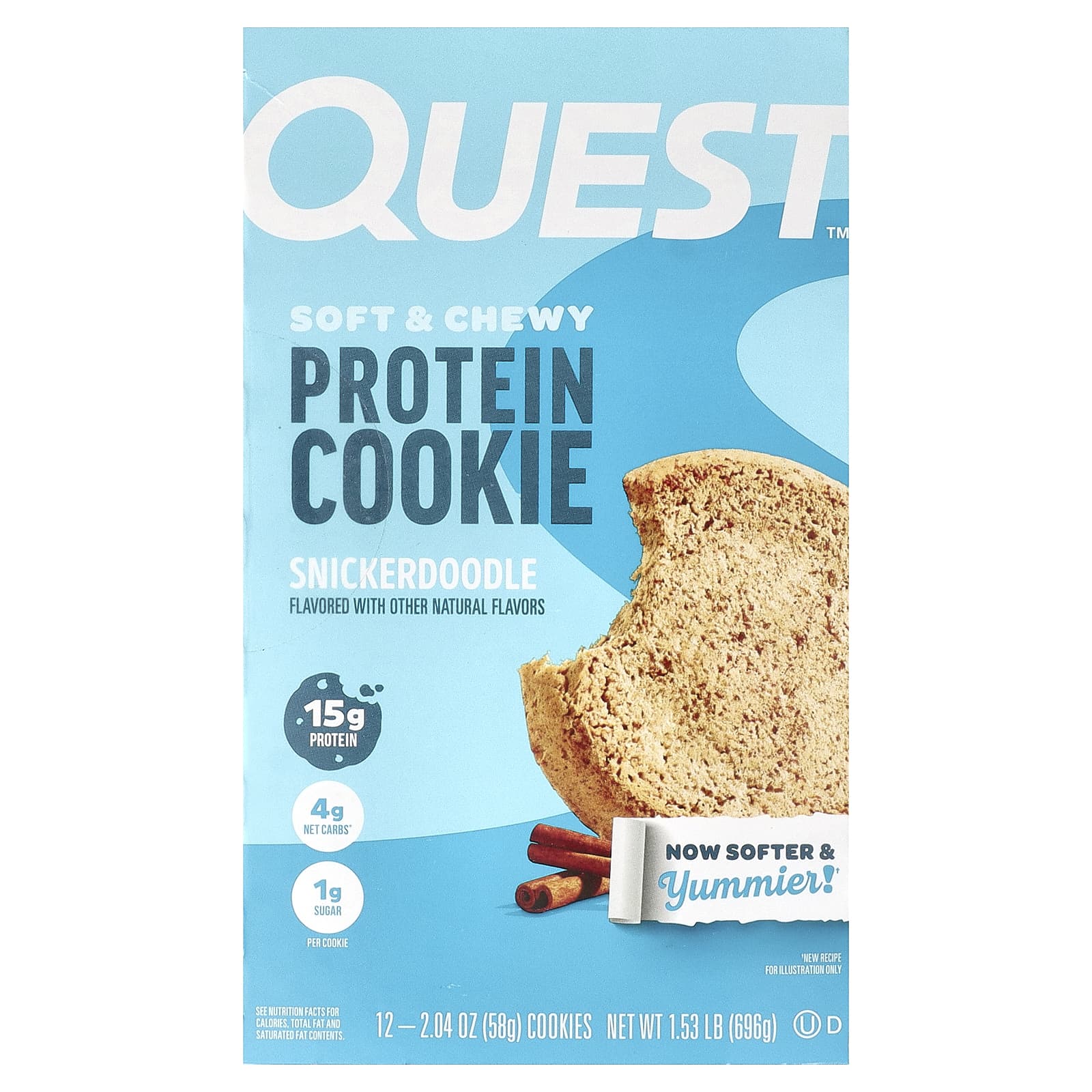 Quest Nutrition Protein Cookie Snickerdoodle 12 Galletas