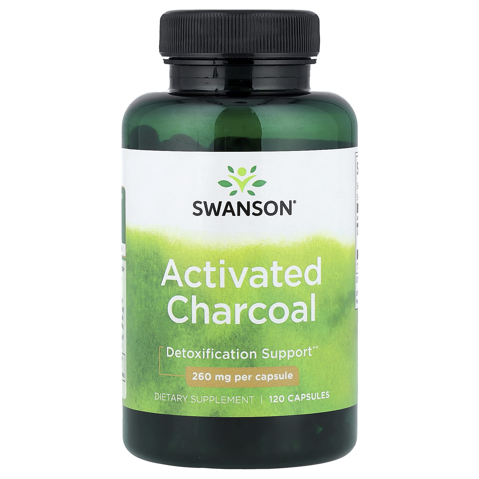 Swanson, Activated Charcoal, 260 mg, 120 Capsules