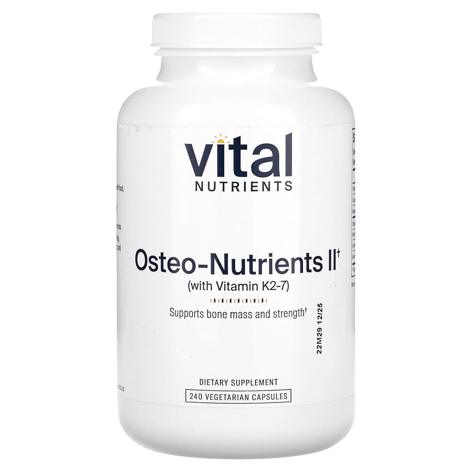 Vital Nutrients Osteo-Nutrients II with Vitamin K2-7 - 240 Capsules