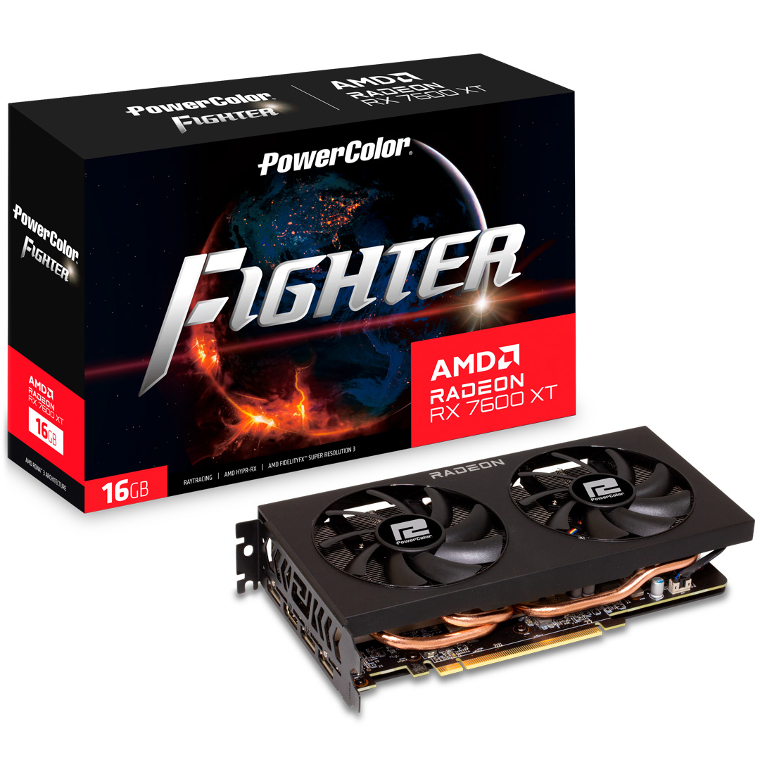 PowerColor Fighter AMD Radeon RX 7600XT Graphics Card 16GB GDDR6