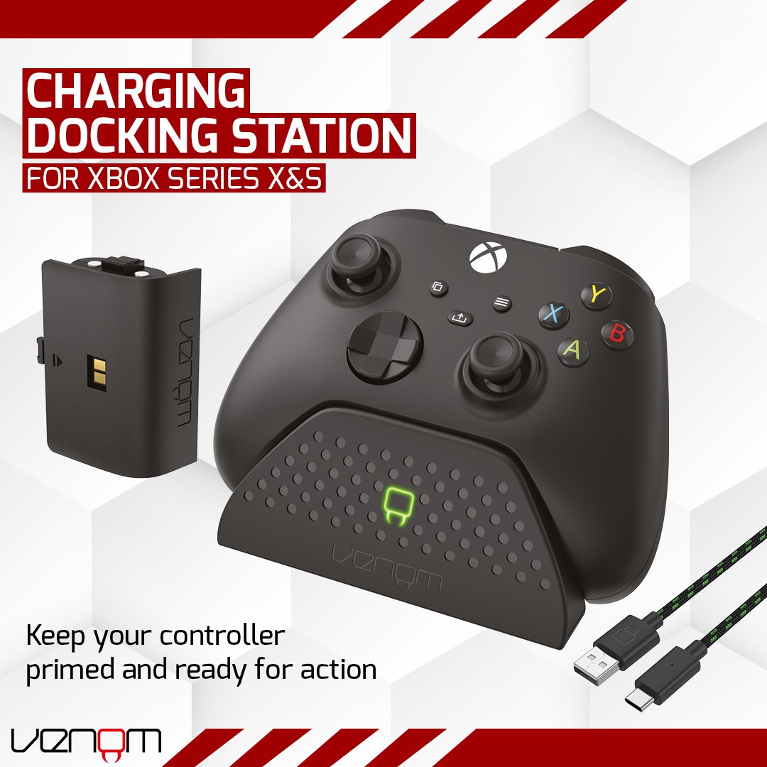 Venom Charging Dock With Rechargeable Battery Pack For Xbox Series X/s - Black