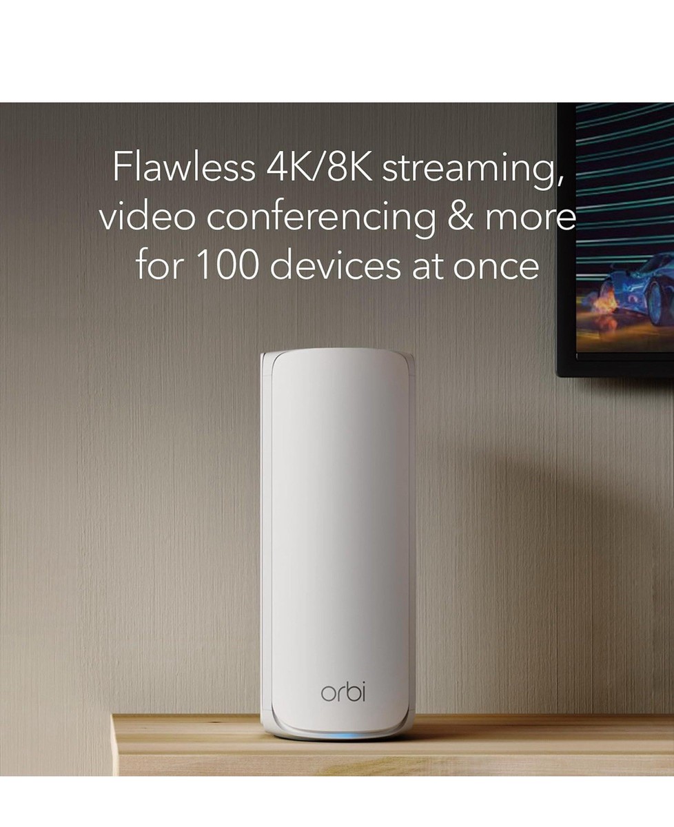 Netgear Orbi 770 Series Tri-Band WiFi 7 Mesh System, 11Gbps, 3 Pack RBE773