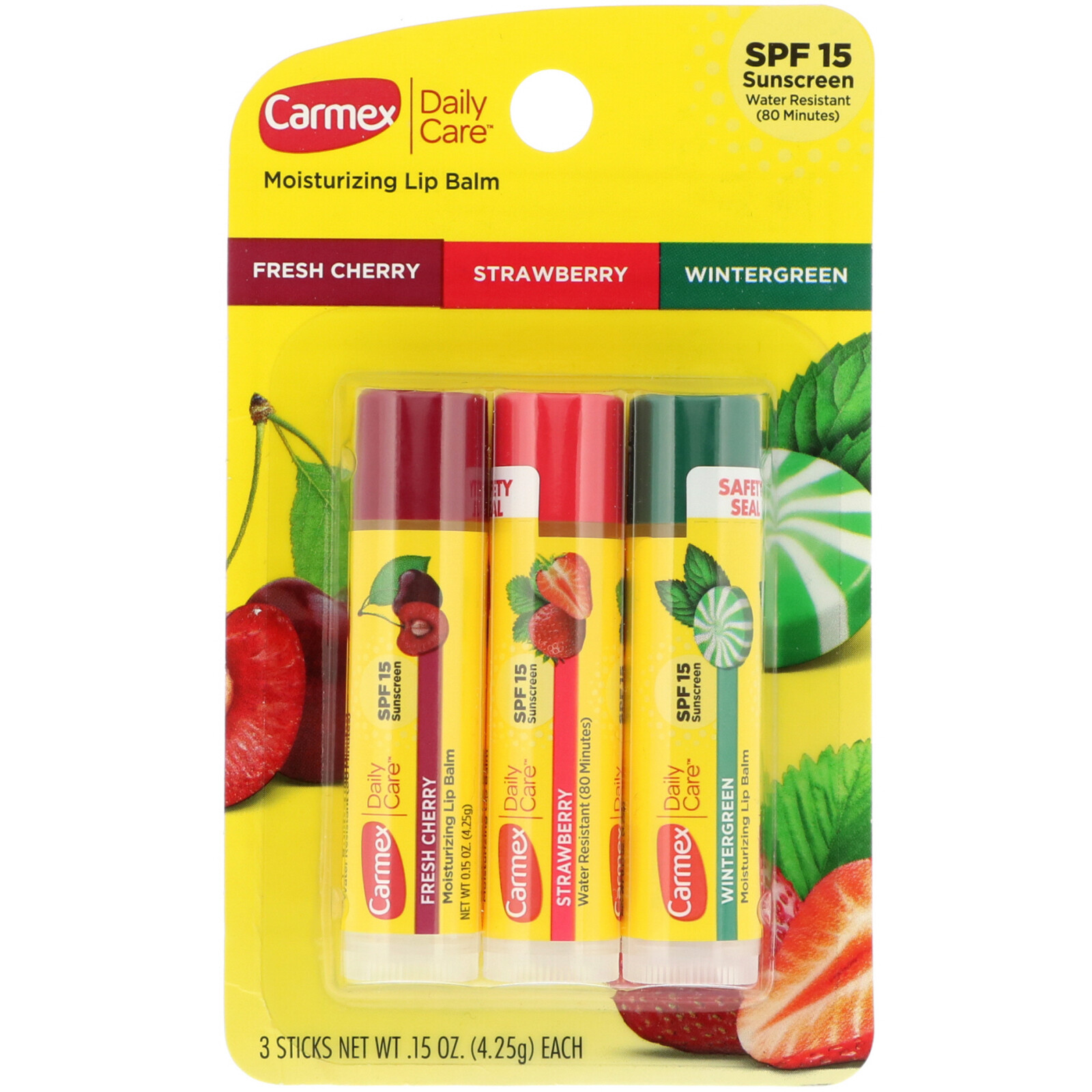 Carmex Daily Care Lip Balm Variety 0.15 oz (Pack of 4)