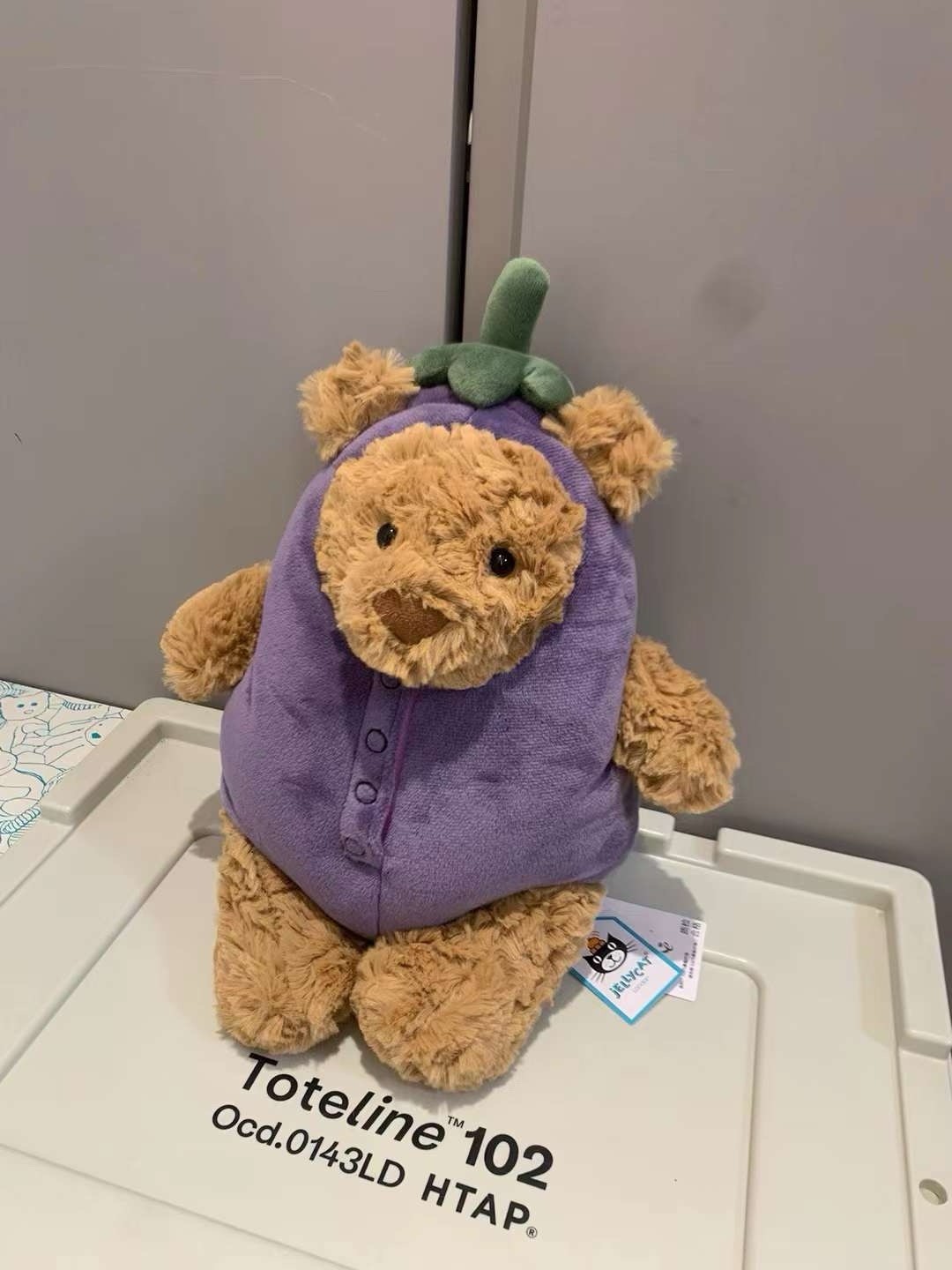 Jellycat Bartholomew Bear Aubergine (Eggplant) 30cm