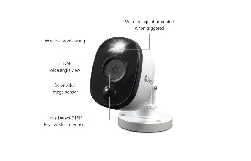 Swann 1080P Thermal Sensing Warning Light Bullet Security Camera