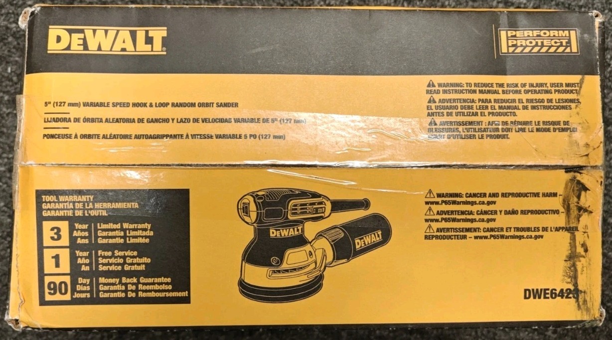 DeWalt Random Orbit Sander, Variable Speed, 5-Inch (DWE6423)