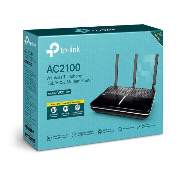 TP-Link Archer VR2100v AC2100 Wireless MU-MIMO VDSL ADSL Modem Router