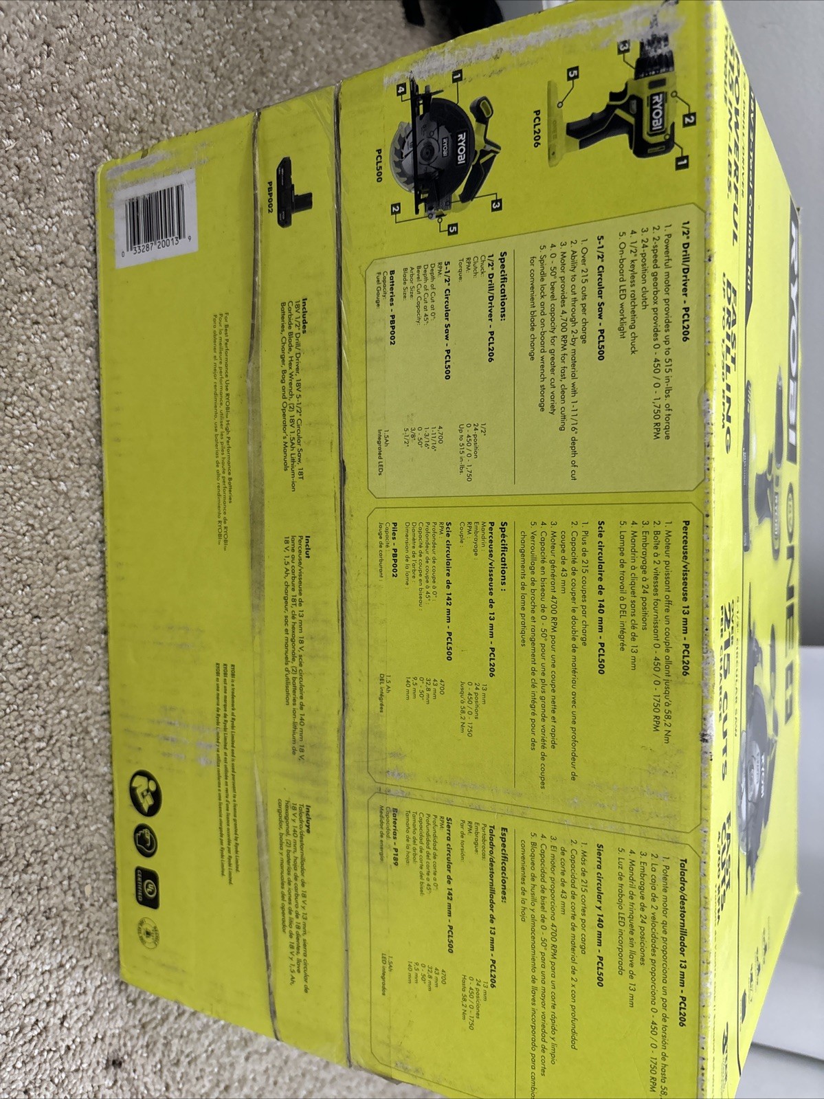 Ryobi One+ 18V Cordless Drill and Driver Tool Combo Kit - (PCL1201K2)