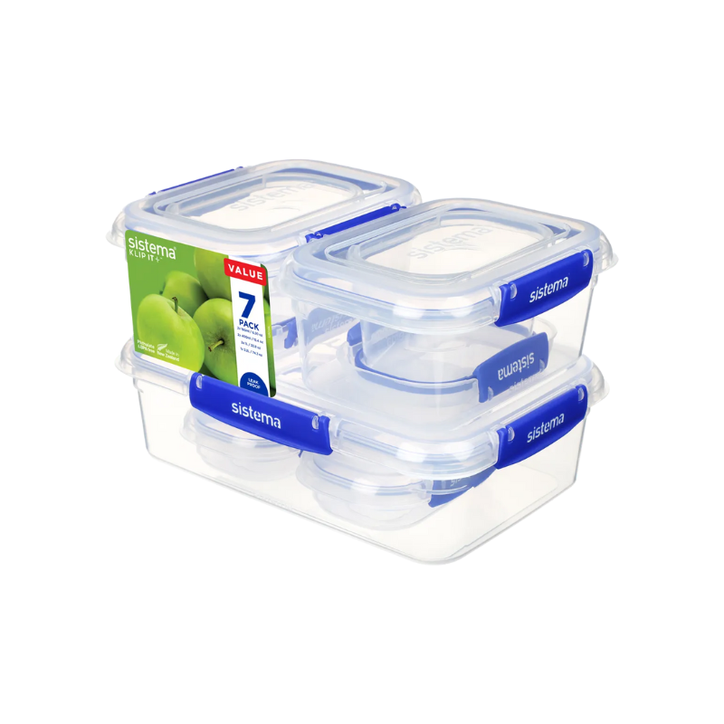 Sistema Klip It 7 Pack Food Storage Container Set Kitchen Pantry Lunch House