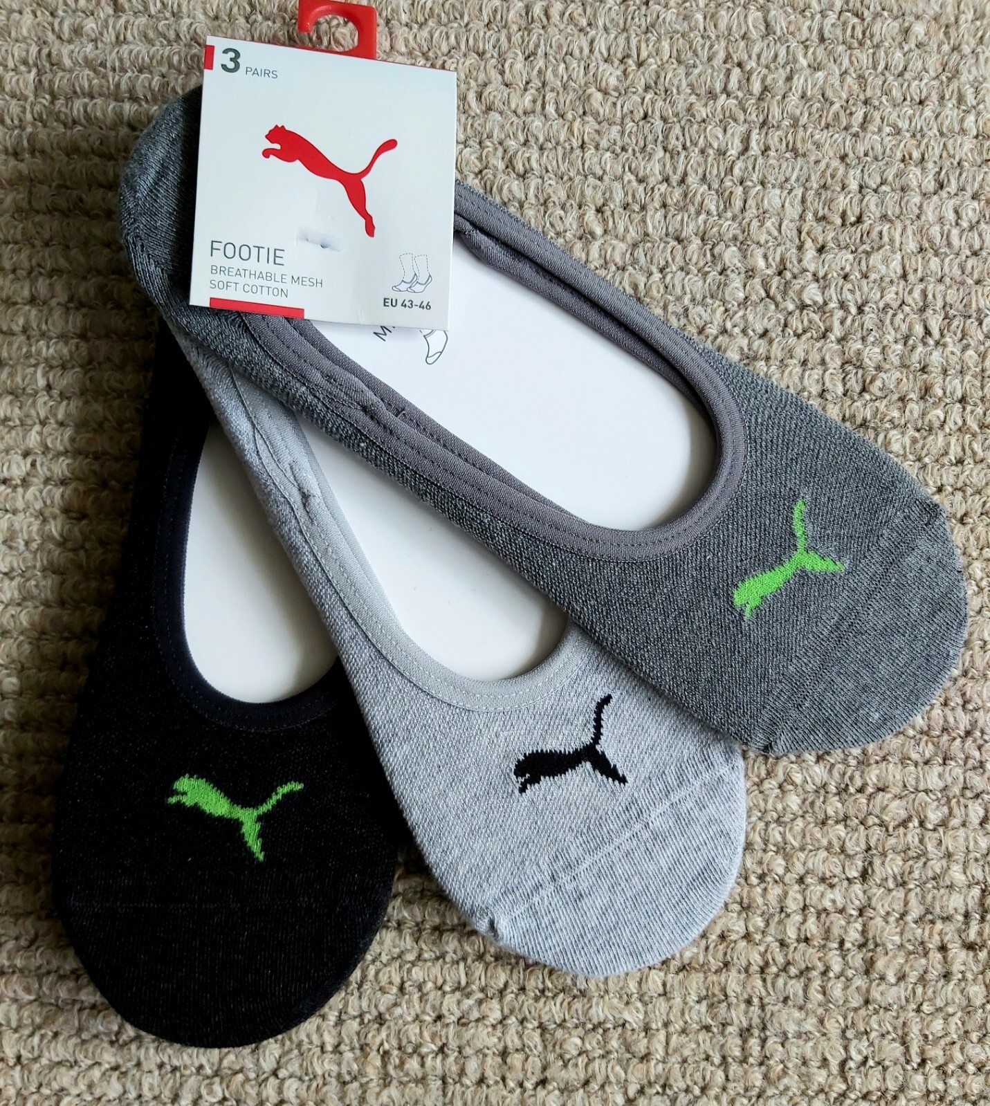 Puma Footie Socks 3 Pairs - White - Socks