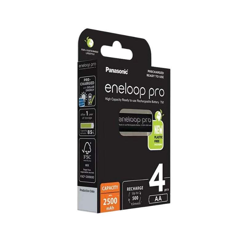Eneloop Bk-3hcde/4be Rechargeable Battery 2500mAh 4 Units Silver