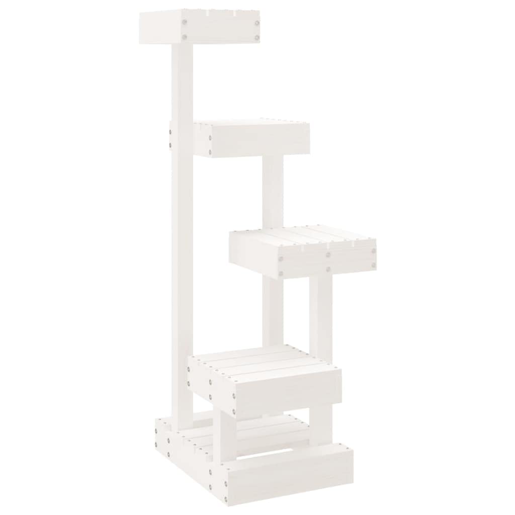 Cat Tree White 45.5x49x103 cm Solid Wood Pine vidaXL