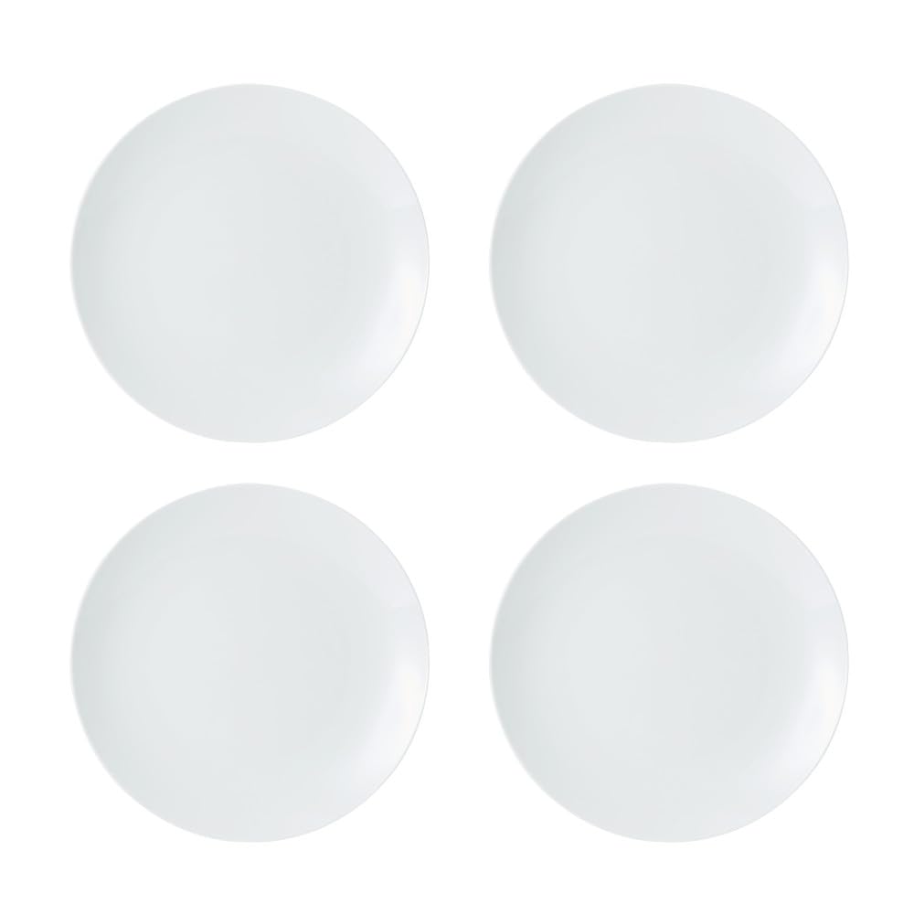 Mikasa Chalk Kitchen Porcelain Dinner Plate Set White 4pc 27cm