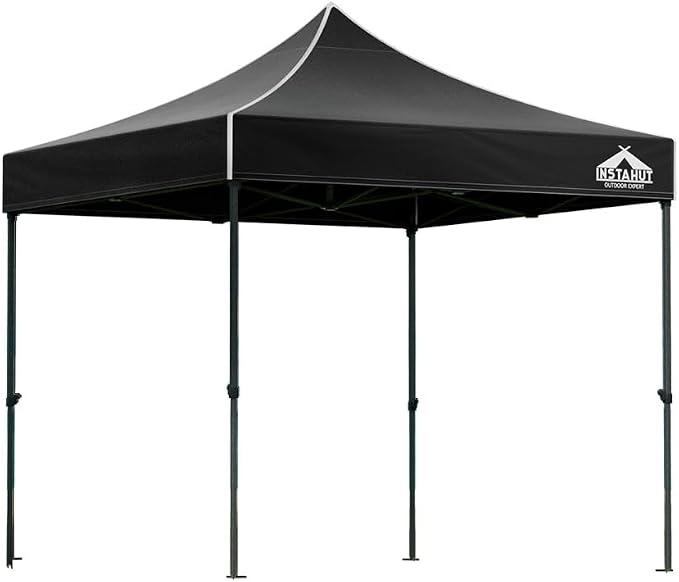 Instahut Gazebo Pop Up Marquee 3x3m Outdoor Folding Tent Black