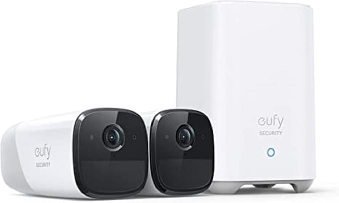 Eufy Security, eufyCam 2 Pro Wireless Home Security Camera System, 365-Day Battery Life, Homekit Compatibility, 2K Resolution, IP67 Weatherproof, Nig