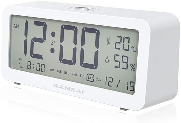 Sansai LED LCD Digital 12/24h Alarm/Snooze Clock/Date 5.2" Display