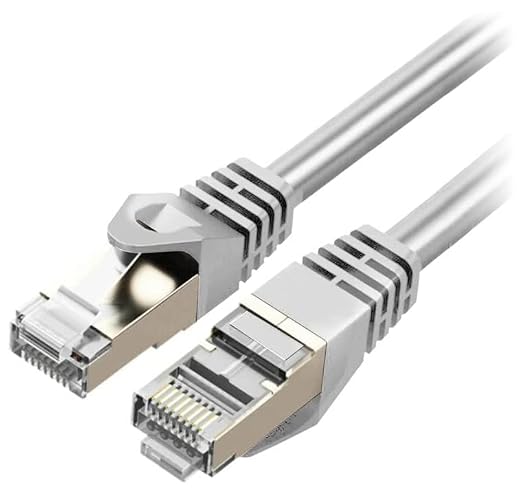 Cruxtec RS7-010-WH Cat7 10GbE SF/FTP Triple Shielding Ethernet Cable 1m - White