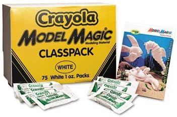 Crayola Model Magic Self-Hardening Modeling Compound, 75 1oz Pouches per Carton, White