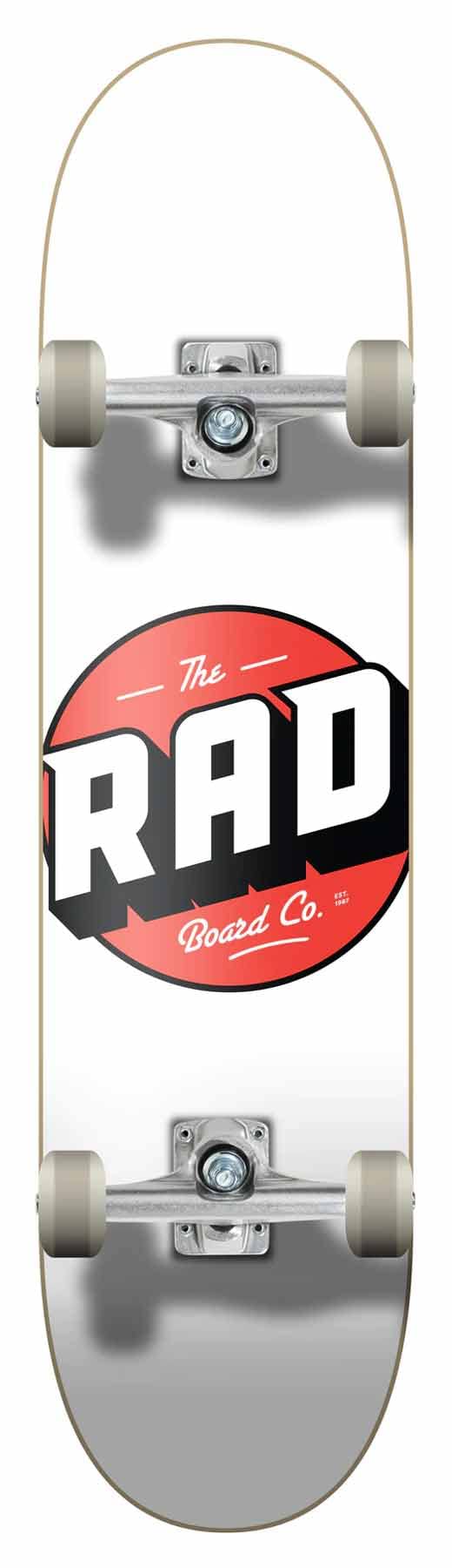 Rad Complete Progressive 8" x 32" Skateboard - Logo Classic White
