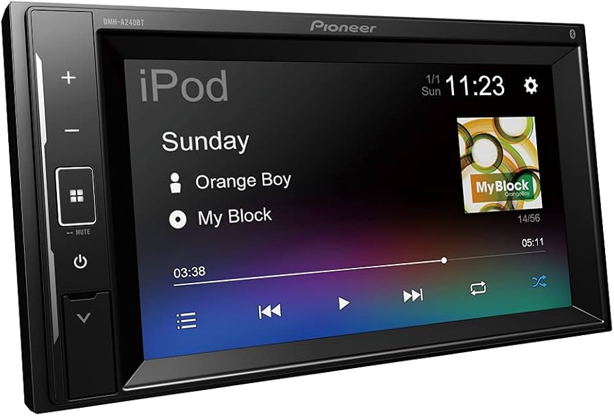 Pioneer DMH-A240BT Mechafree Touchscreen Multimedia Player with Smartphone Mirroring, Bluetooth, 13-Band GEQ, Advanced Audio Features and Premium AUD