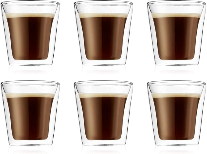 Bodum Canteen Double Wall Glass Set of 6 100ml
