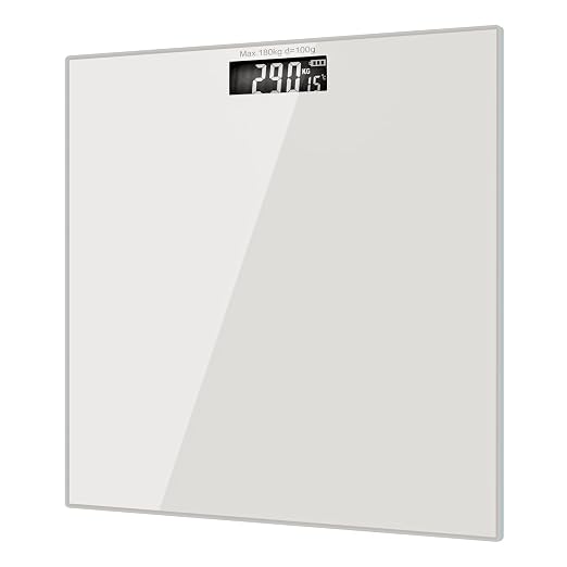 Clevinger Silver Digital Glass Bathroom Scale Max Capacity 180kg