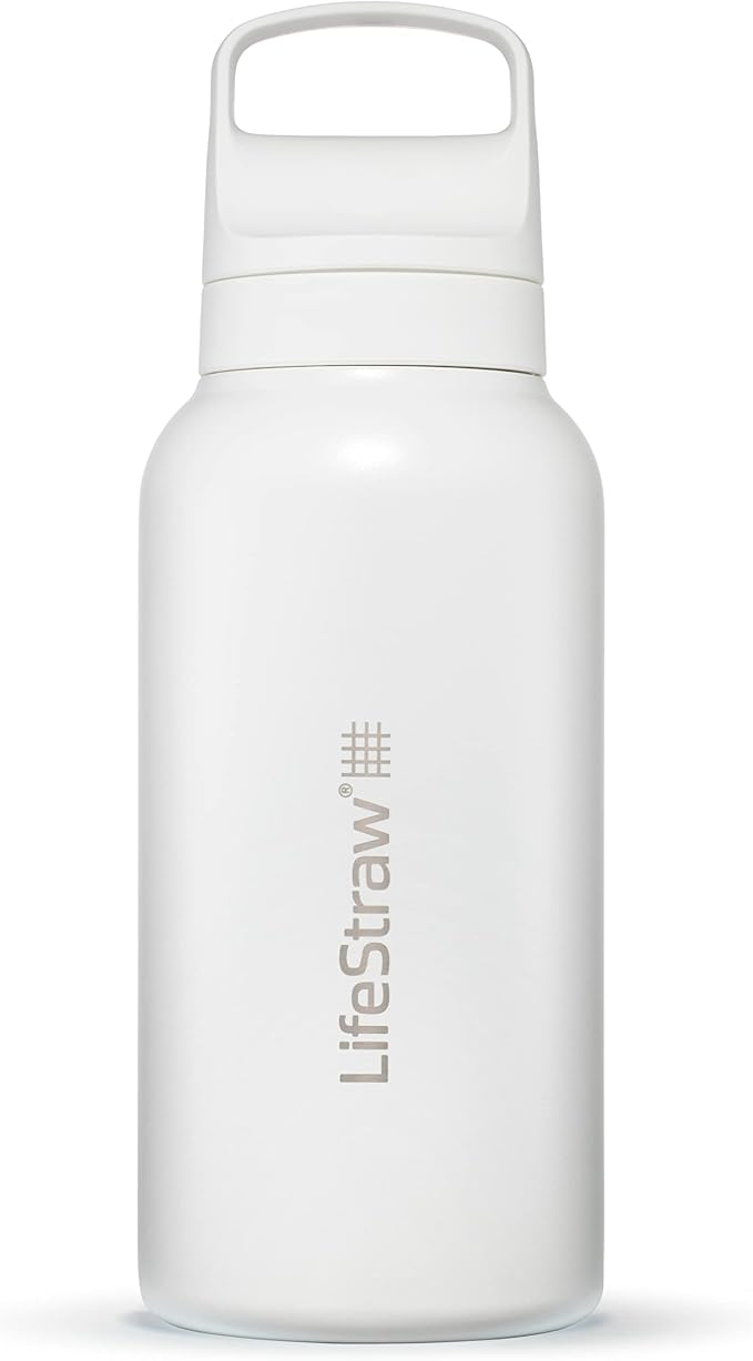 LifeStraw Go 2.0 - 700ml Stainless Steel Water Filter Bottle - White