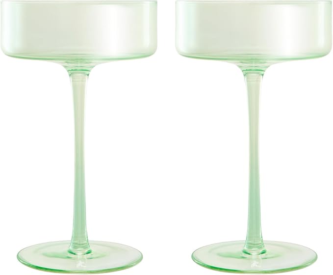Maxwell & Williams: Glamour Coupe Glass Set - Green (Set of 2)