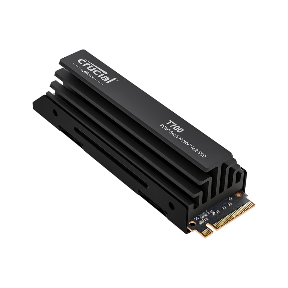 Crucial T700 4TB PCIe Gen 5.0 X4 NVMe M.2 Internal SSD with Heatsink