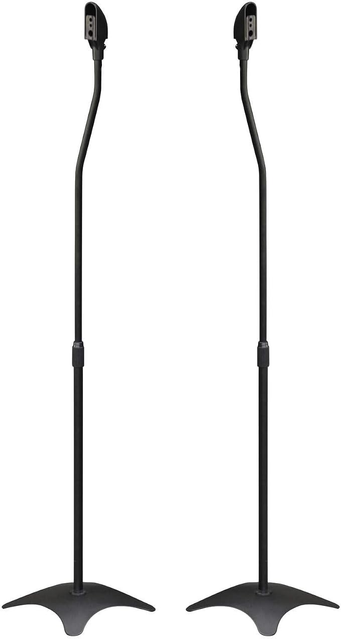 Pair of Black Selby Speaker Stands For Rear Surround Sound Satellite Speakers