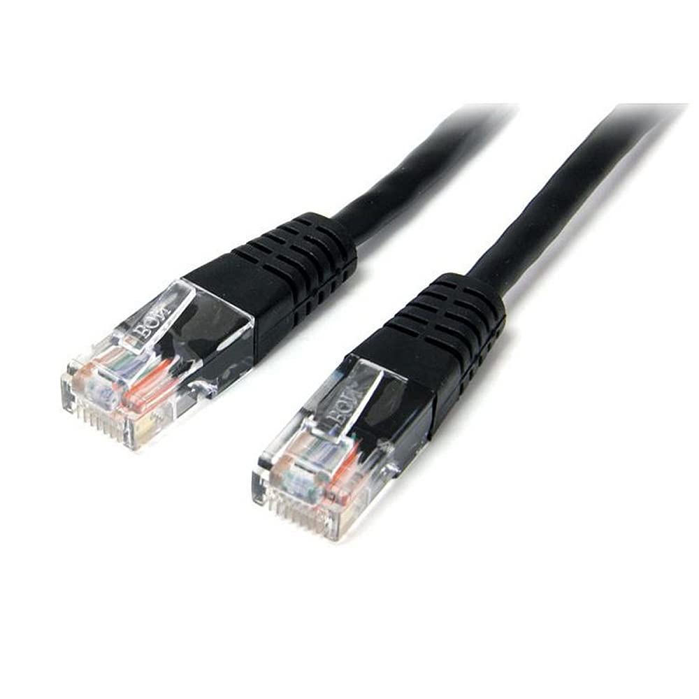 StarTech 15m Cat5e Black Molded RJ45 UTP Cat 5e Patch Cable Cord 15 M