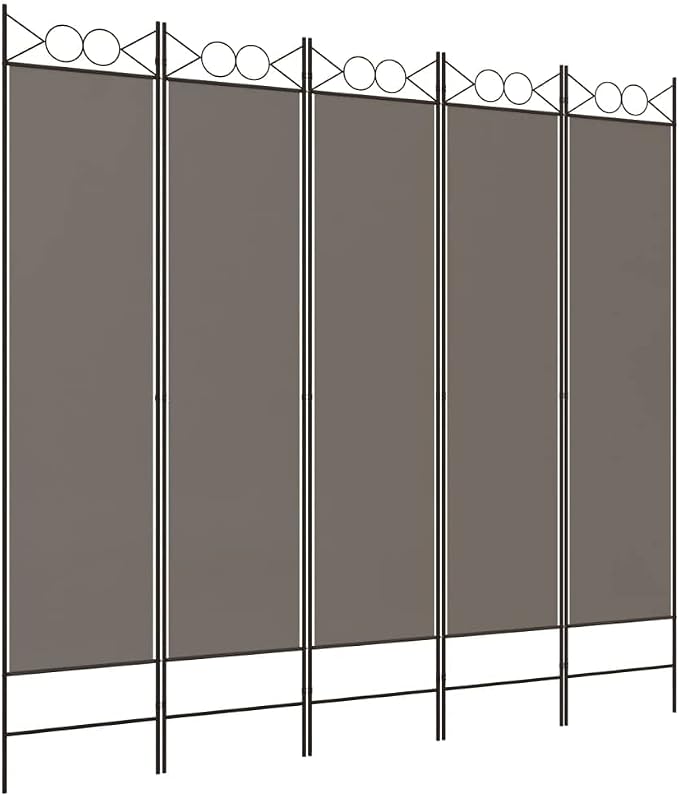 vidaXL 5-Panel Room Divider Anthracite 200x200 cm Fabric
