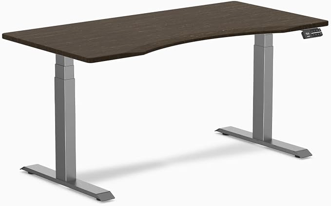 Desky Dual Ergo Edge Sit Stand Desk - Dark Bamboo 1500x750mm