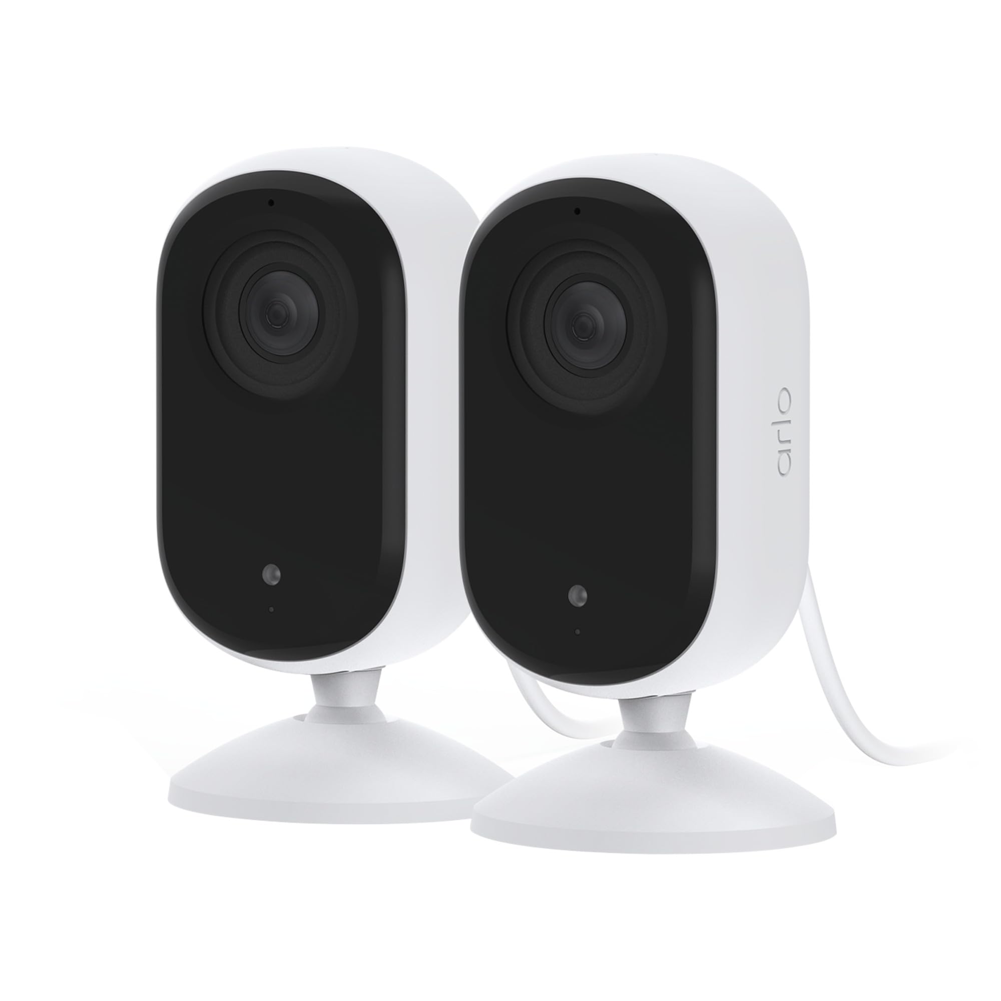 Arlo Essential 2K Wi-Fi Indoor Security Camera, 2K Video, Night Vision, Motion Detector, Siren, Arlo Secure Plan Trial, Set of 2