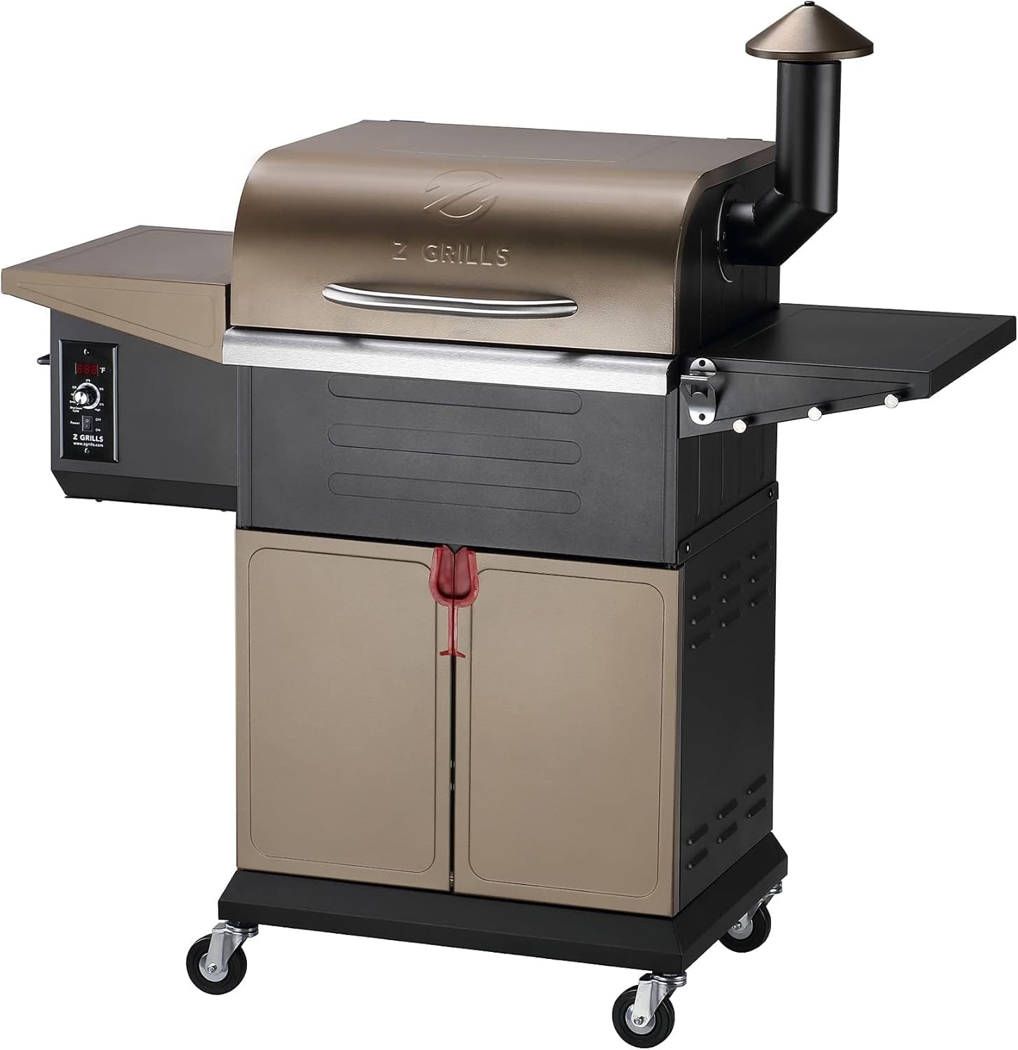 Z GRILLS Wood Pellet Grill and Smoker with PID Controller, 572 Sq. In Cooking Area, Direct Flame Searing, 600D, Bronze, 47 x 21 x 49 inches