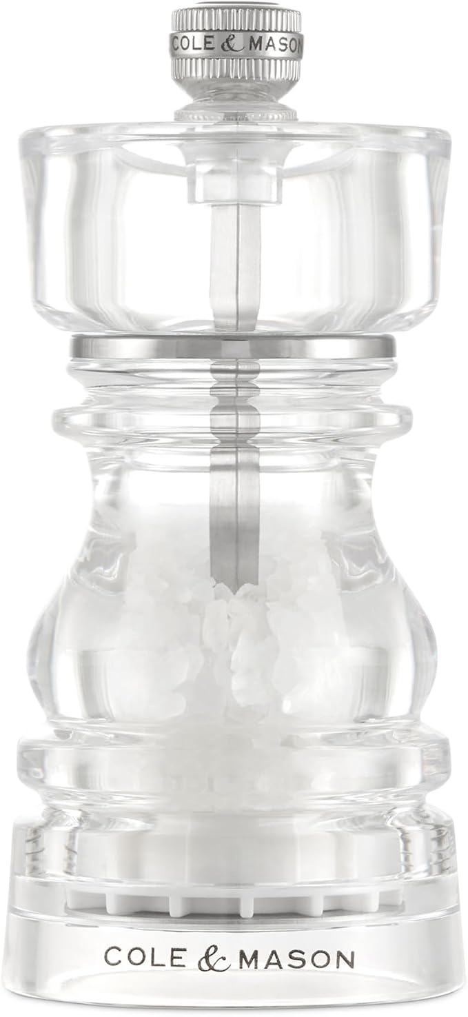 2pc Cole & Mason London Acrylic Salt/Pepper Mill Set 13cm - Clear