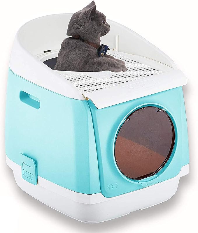 Tomcat Free Cabin Cat Litter Box Blue