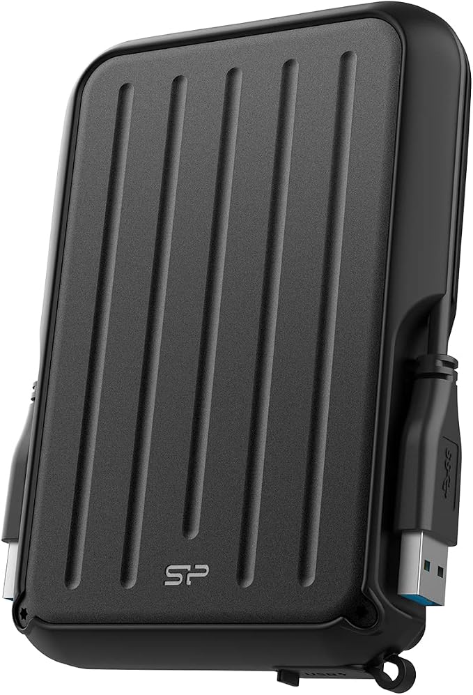 Silicon Power 4TB Armor A66 Rugged Shockproof & Water Resistant Portable External Hard Drive USB 3 0 Black - External Hard Drives