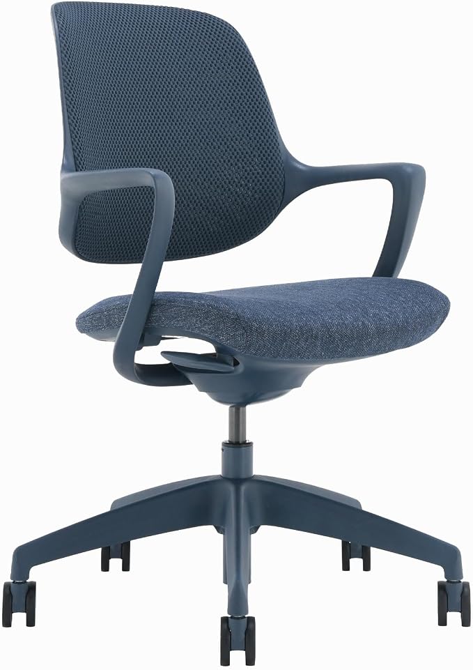 Desky Evoque Low Back Office Chair - Blue / Drafting Kit