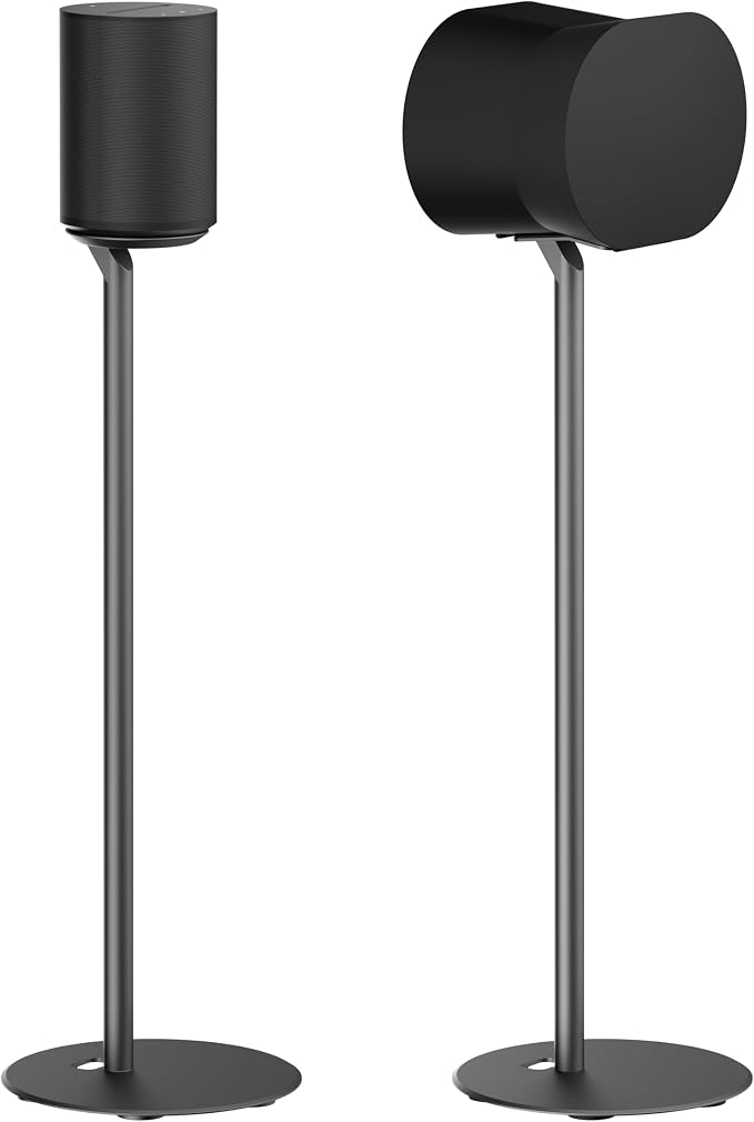 ynVISION.DESIGN Fixed Height Floor Stand Compatible with Sonos Era 100 and Era 300 - White 2 Pack (Pair)