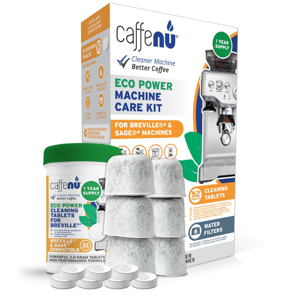 Espresso Machine Care Kit | 52x 2g Breville Espresso Machine Cleaning Tablets & 6 Breville Espresso Machine Filter Replacements | Breville Cleaning