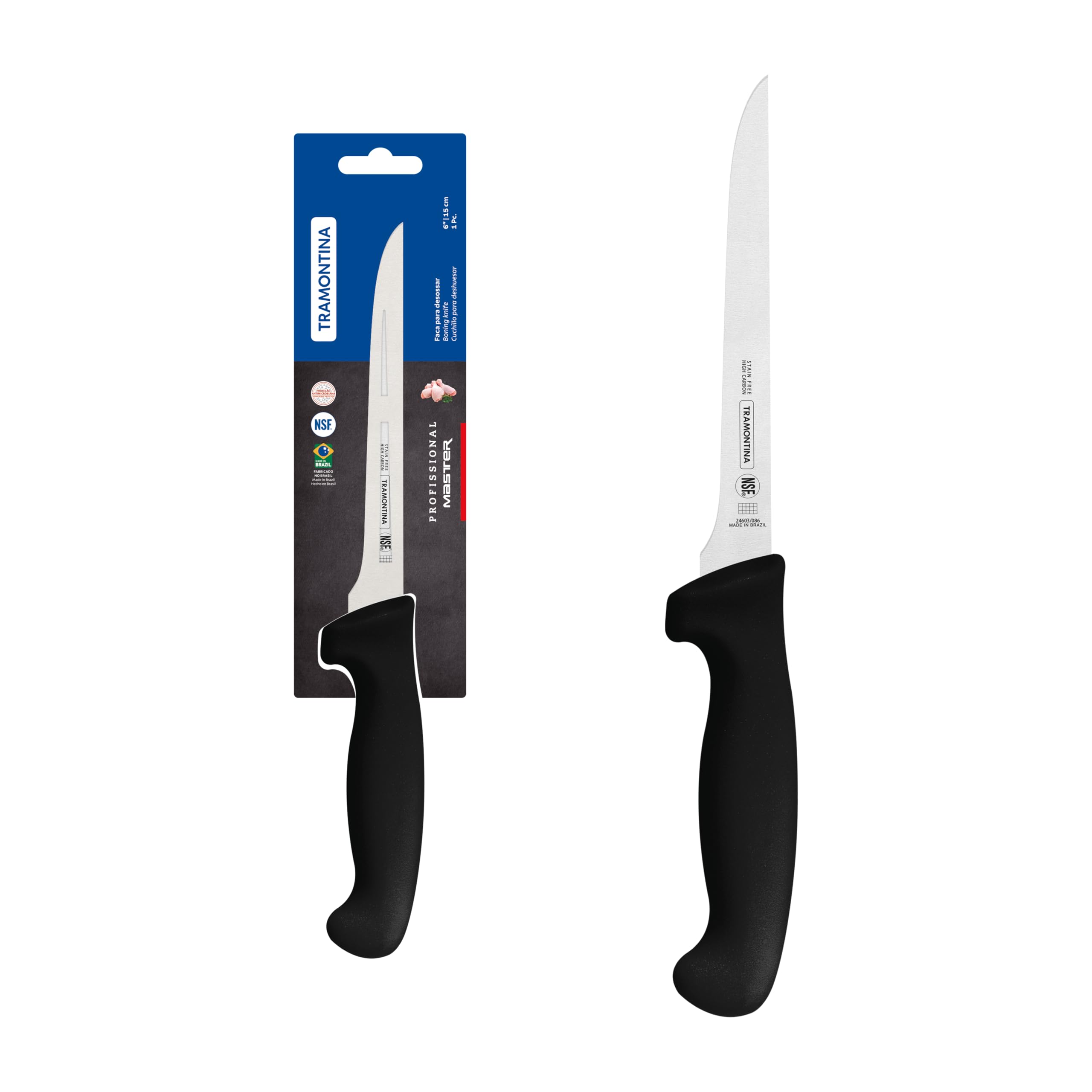 Tramontina Professional Master Black Boning Knife, 6"