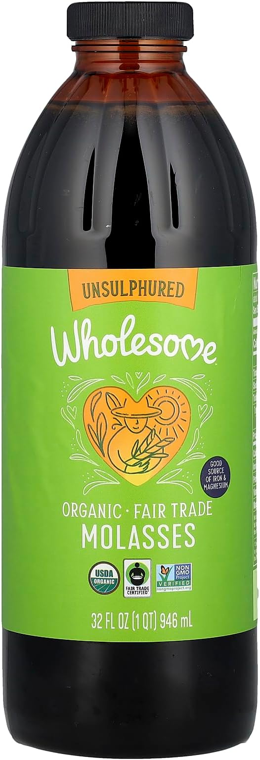 Wholesome Sweeteners, Organic Molasses, Unsulphured, 32 fl oz (946 ml)