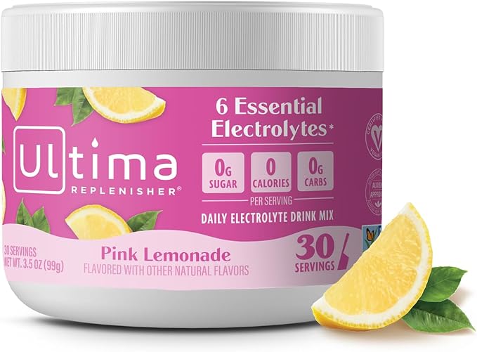 Ultima Replenisher, Electrolyte Hydration Powder, Pink Lemonade, 30 SE