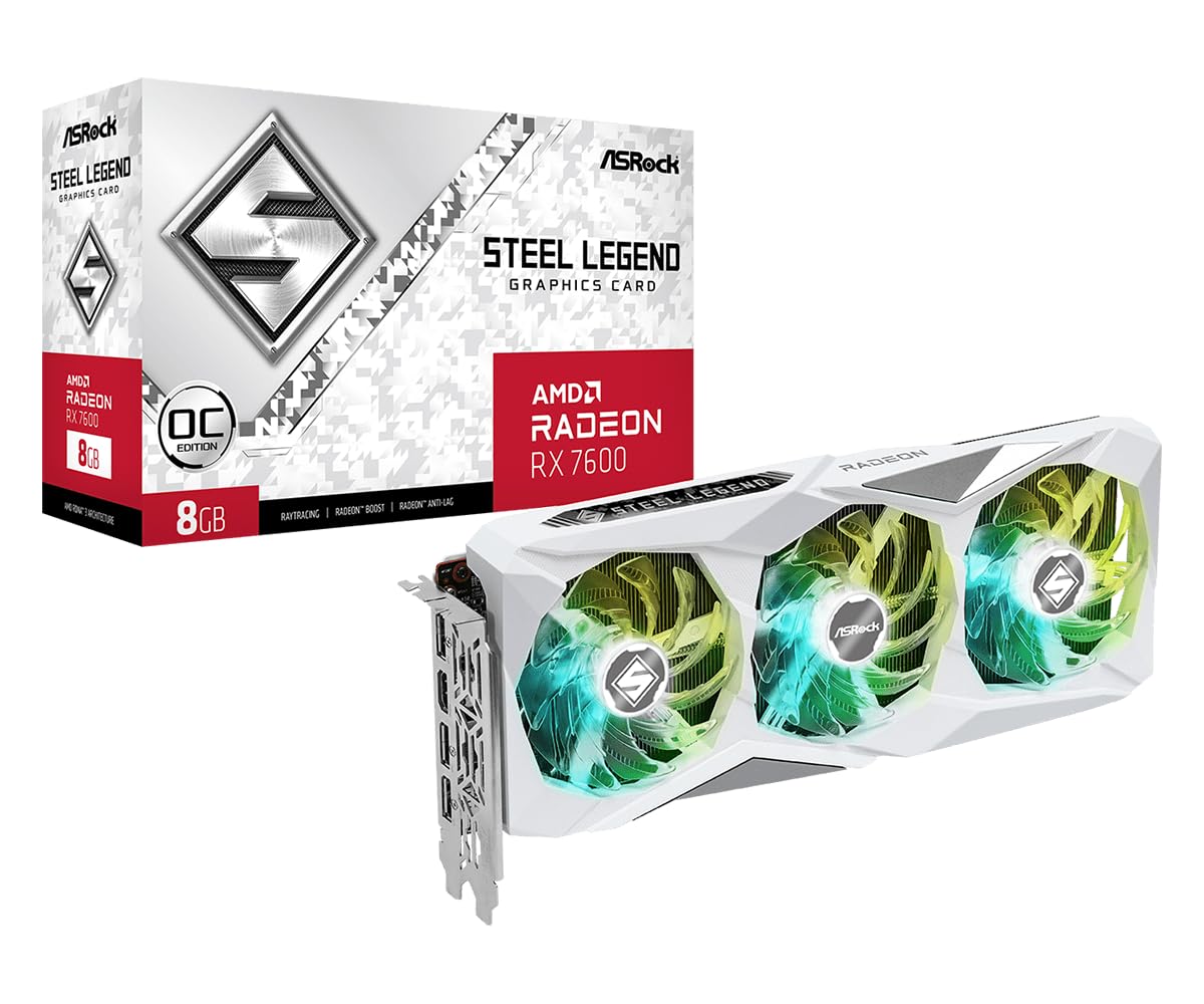 ASRock AMD Radeon RX 7600 Steel Legend 8GB GDDR6 OC Graphics Card