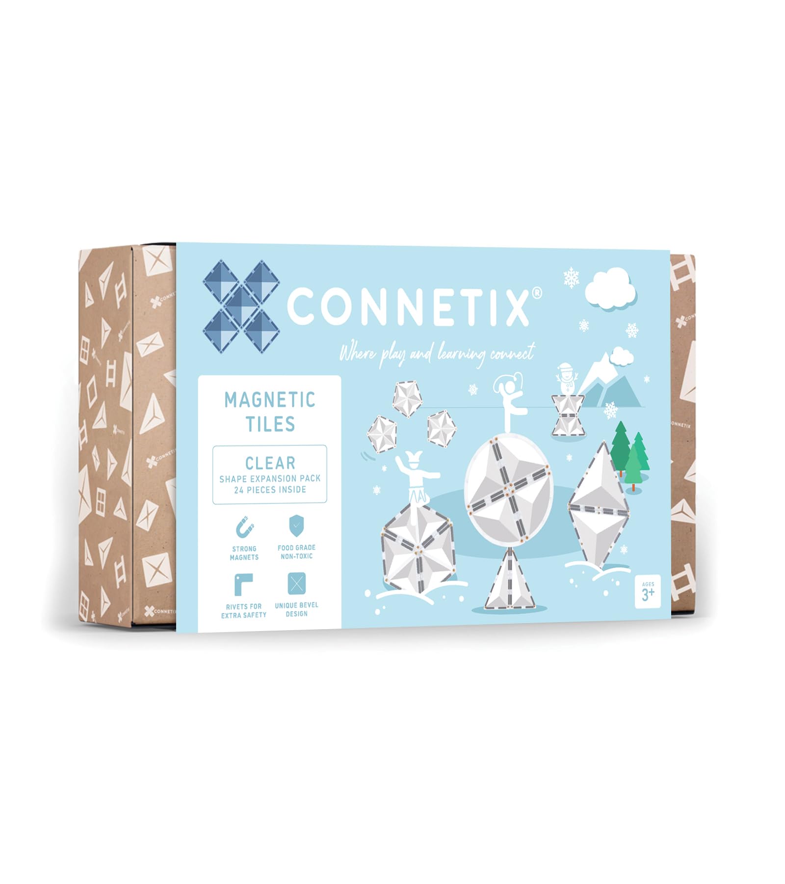 Connetix Tiles Clear Shape Expansion Pack 24 Piece
