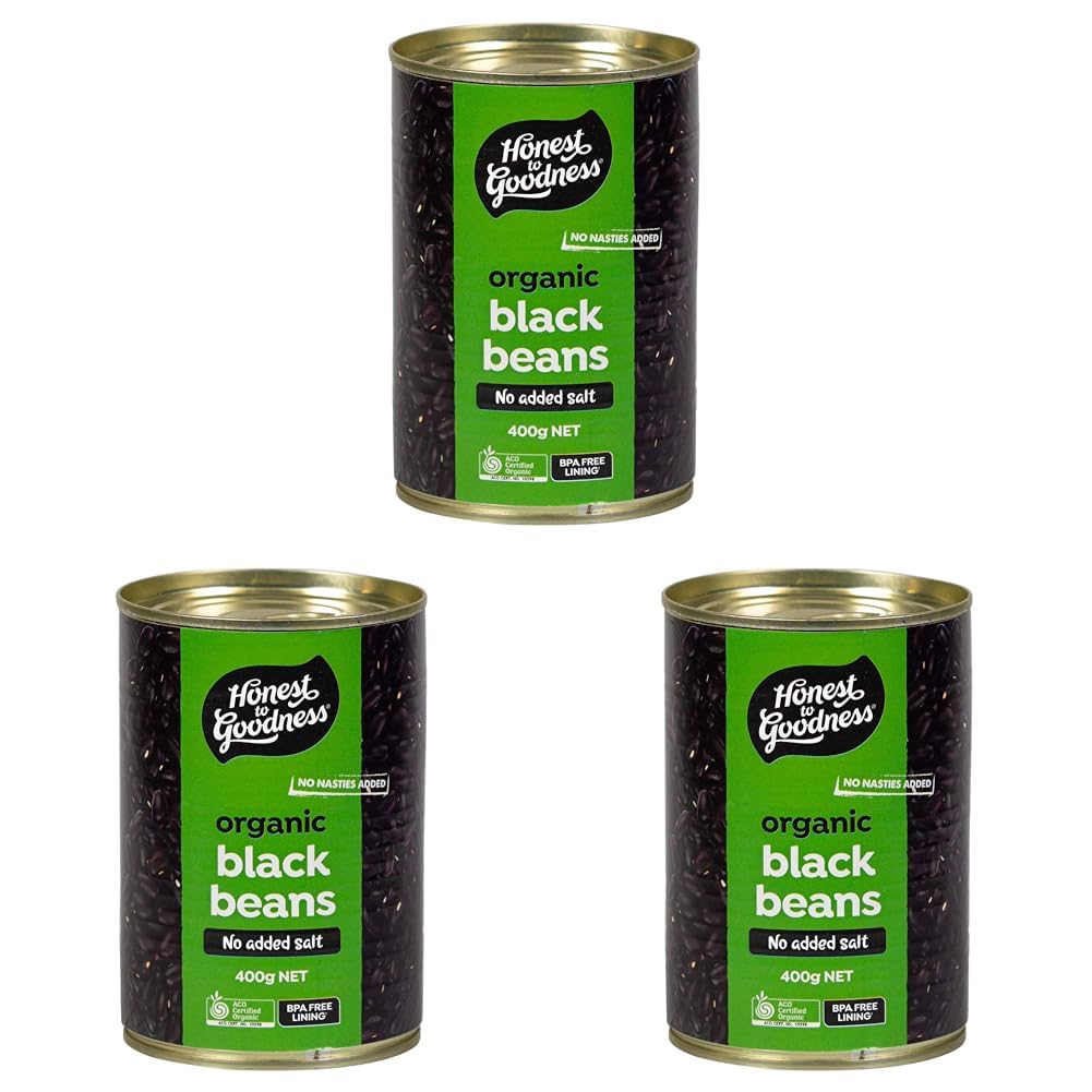 Honest to Goodness Organic Black Beans 400g - BPA Free (Cooked)