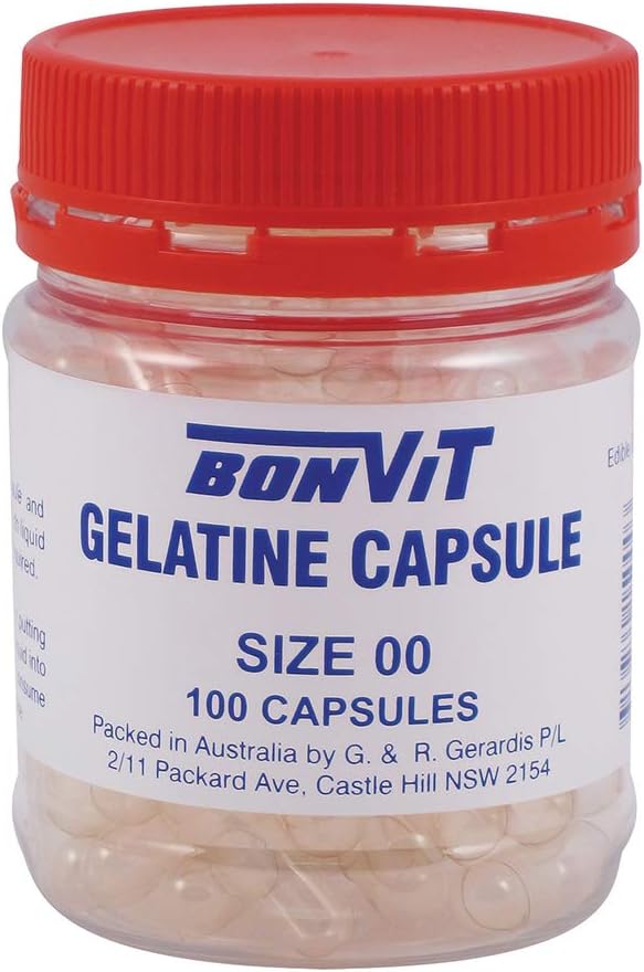 Bonvit Empty Capsules Size '00' Gelatine 100 Capsules